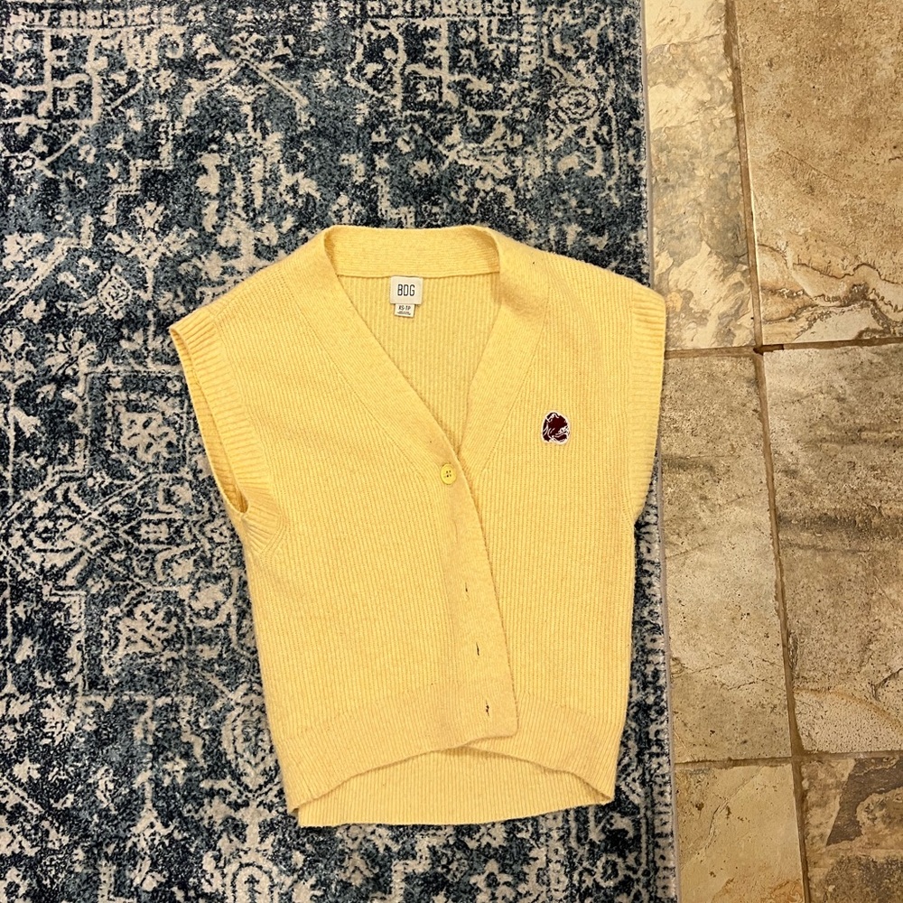BDG Yellow V-Neck Sweater Vest